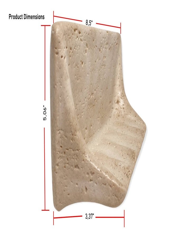 Tenedos Premium Light Travertine Resin Soap Dish Holder - 8.5" x 5" - Wall Mount for Bathroom, Fits Ceramic, Porcelain, Stone Surfaces - No Back Insert - (Light Yellow) - Image 4