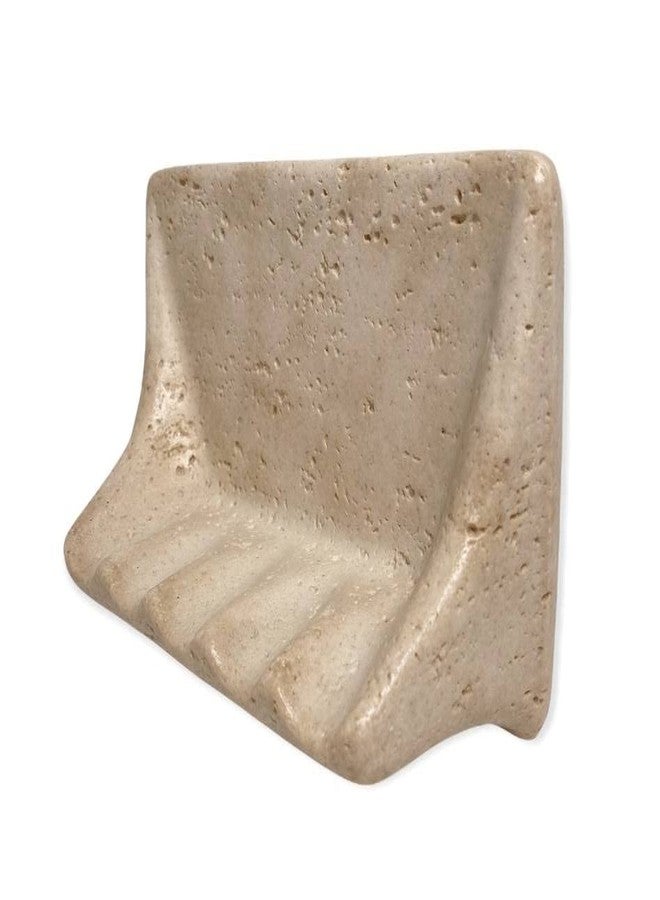 Tenedos Premium Light Travertine Resin Soap Dish Holder - 8.5" x 5" - Wall Mount for Bathroom, Fits Ceramic, Porcelain, Stone Surfaces - No Back Insert - (Light Yellow) - Image 3