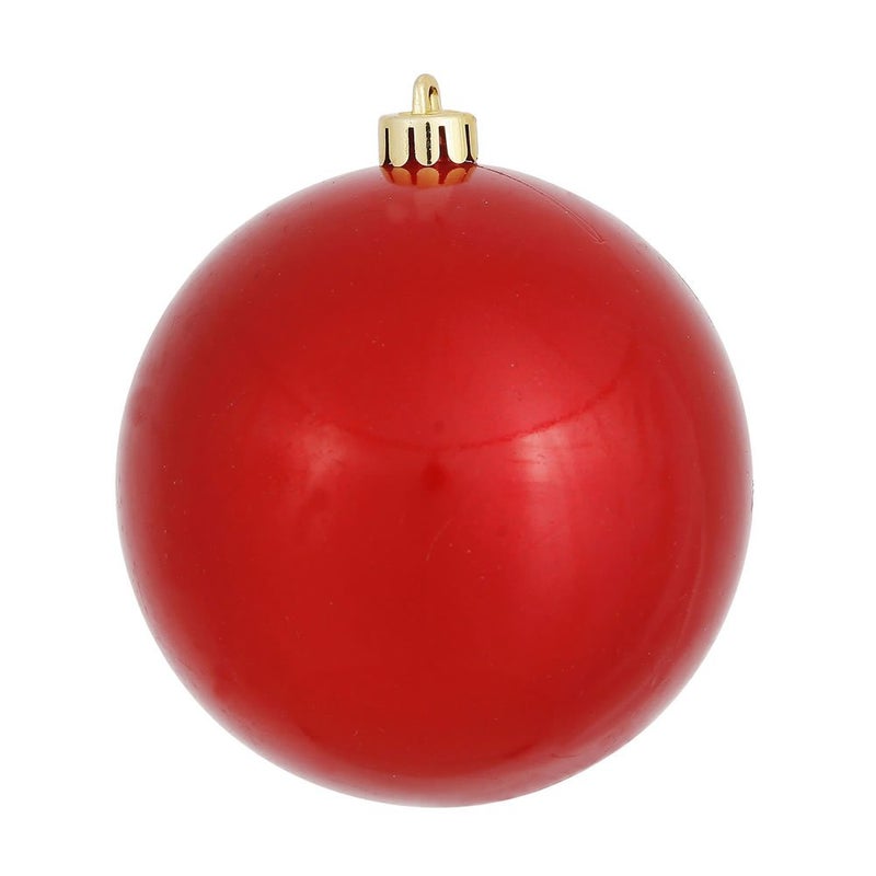 Vickerman Vickerman 6 Red Candy Ball Christmas Ornament Shatterproof UV Resistant Plastic Set of 4 for Christmas Tree Decor  Floral Wire for Reliable Hanging