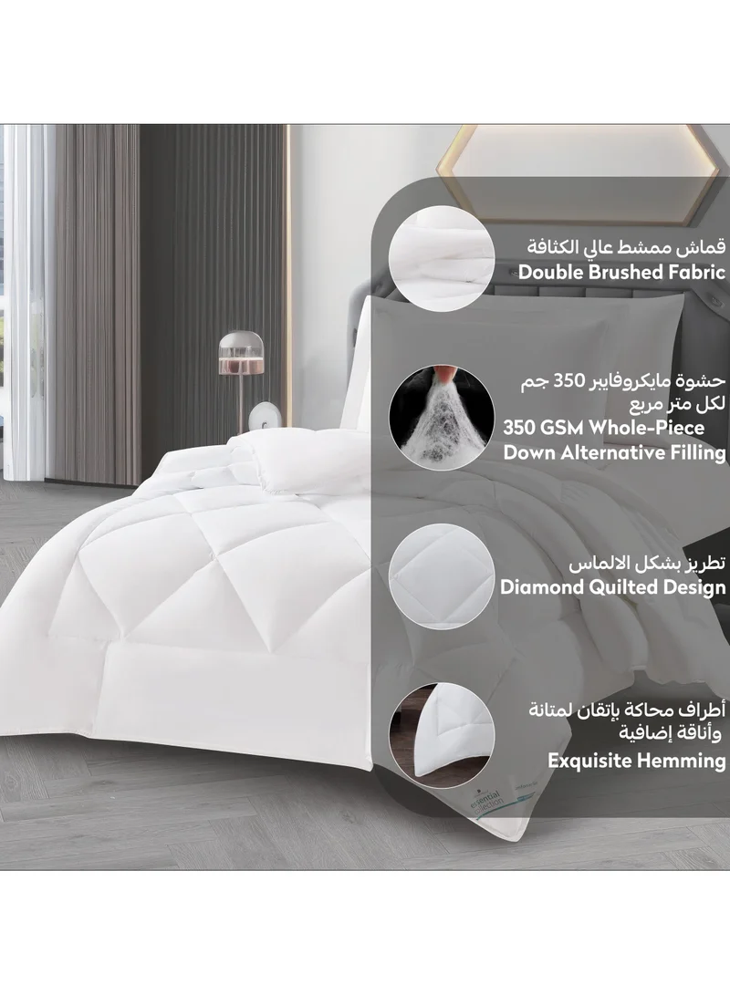 Donetella Bedding Comforter Set, Single Size 170x230 cm - 2-Pcs Solid Quilted Bed Set, Microfiber Fabric - 1 Comforter and 1 Pillow Sham
