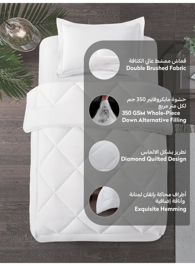 دوناتيلا طقم مفرش روزا سادة 2 قطعة مقاس مفرد 170 × 230 سم بحشوة ثابتة - Image 4