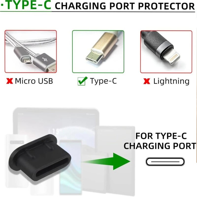 1-20 منفذ شحن USB من النوع C سدادة غبار سيليكون من النوع C أغطية مضادة للغبار مع فرشاة لهاتف آيفون 17 16 15 من هواتف شاو مي - Image 2