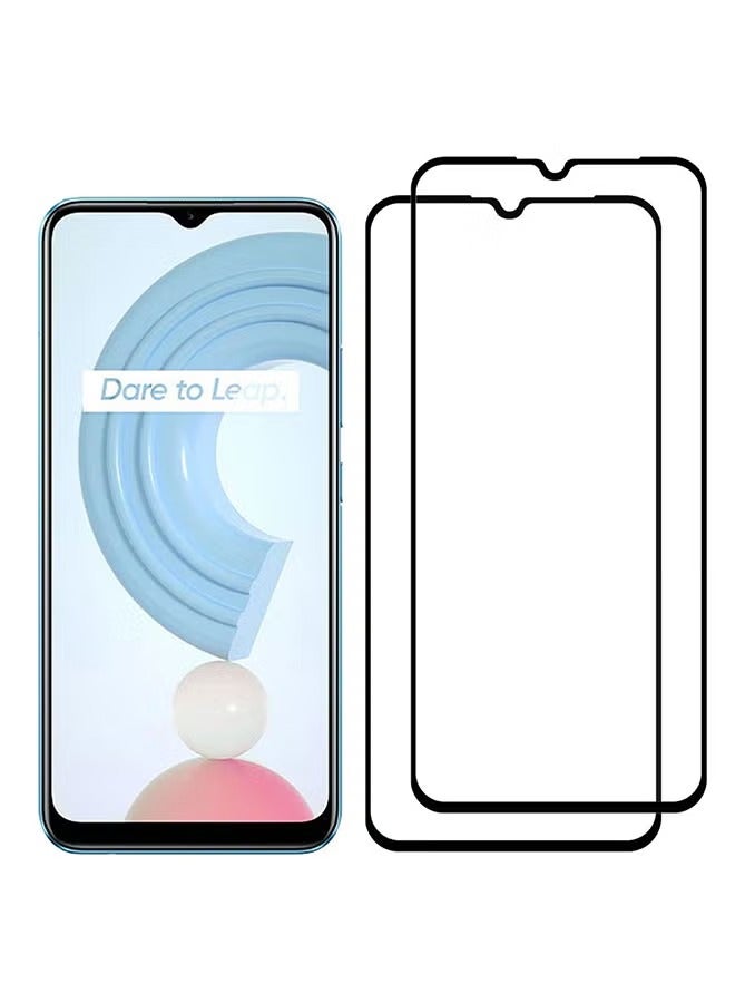 ACLIX 2 Pack For Realme C21Y Screen Protector Tempered Glass Full Glue Back Side Black - Image 1