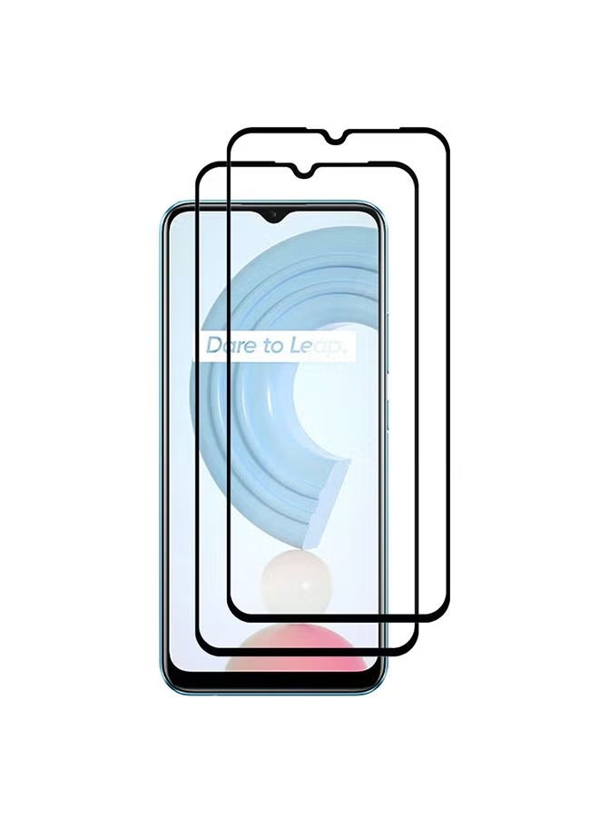 ACLIX 2 Pack For Realme C21Y Screen Protector Tempered Glass Full Glue Back Side Black - Image 3