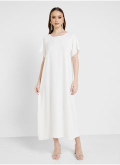 hayas closet Open Front Mesh Detailed Abaya  - Image 5