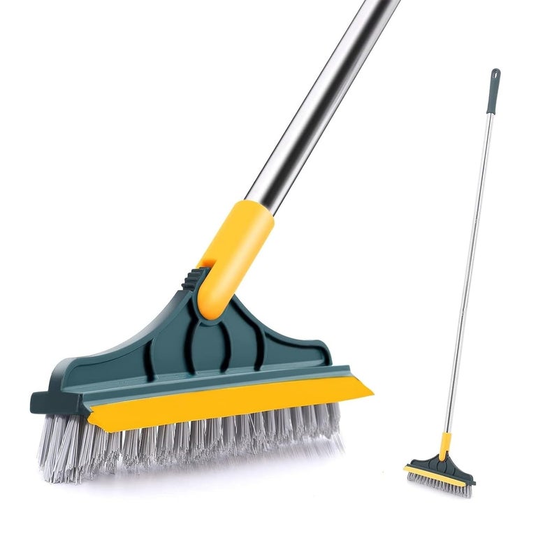 Epsilon Bathroom Tiles Cleaner Brush with Long Handle 120° Rotating Floor Cleaning Supplies for Household, Kitchen Accessories Items 2 in 1 Floor Scrub Cleaning Brush (FC) - Image 1