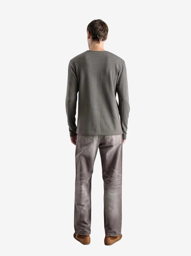 Giesto Beige Natural GIESTO Slim Fit Button Collar Long Sleeve T-Shirt for Men | Best Price UAE
