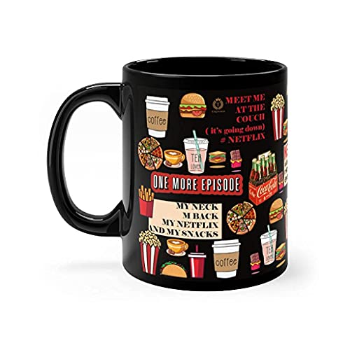 TAJNAN Ceramic Coffee Mug with Funny Movie Night Theme | Binge Watch Chill Snack Lover Design | Printed Tea Cup for Home Office | Gift for Friends Family - Image 3
