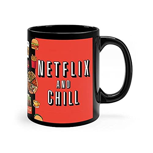 TAJNAN Ceramic Coffee Mug with Funny Movie Night Theme | Binge Watch Chill Snack Lover Design | Printed Tea Cup for Home Office | Gift for Friends Family - Image 1