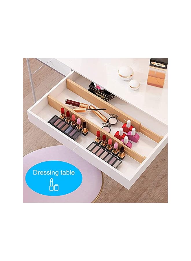 Green Tiger 4/6 Pack Bamboo Drawer Dividers, Expandable Kitchen Drawer Organizer, Spring Adjustable Kitchen Utensil Drawer Organizer for Kitchen, Dresser, Bedroom, Baby Drawer, Bathroom 43-56 CM (6 Pack) - Image 4