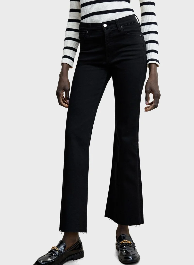MANGO Flared High Waist Jeans