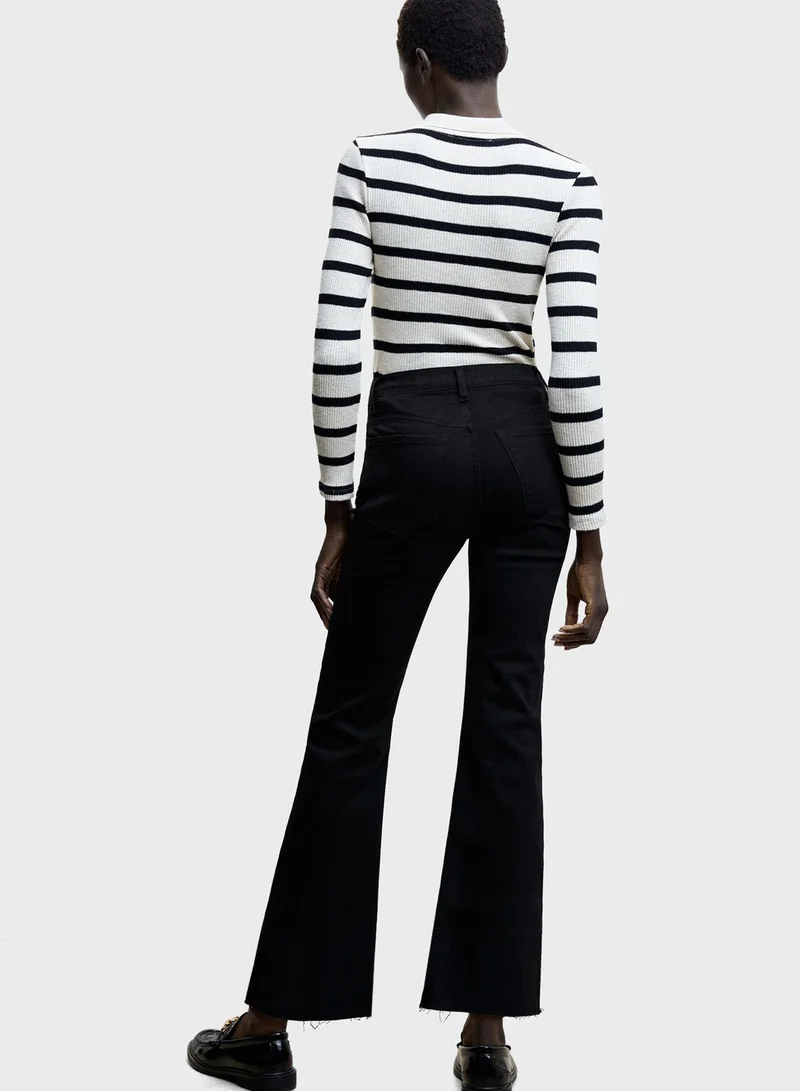 MANGO Flared High Waist Jeans