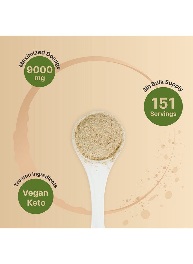 NatureBell - Psyllium Husk Powder 3 Lbs(48 Oz) 9000Mg Per Serving Unflavored ; No Fillers No Additives Gluten Free Soluble Fiber Great For Gut Health Keto Baking Mixing Shakes Juices & More - Image 1