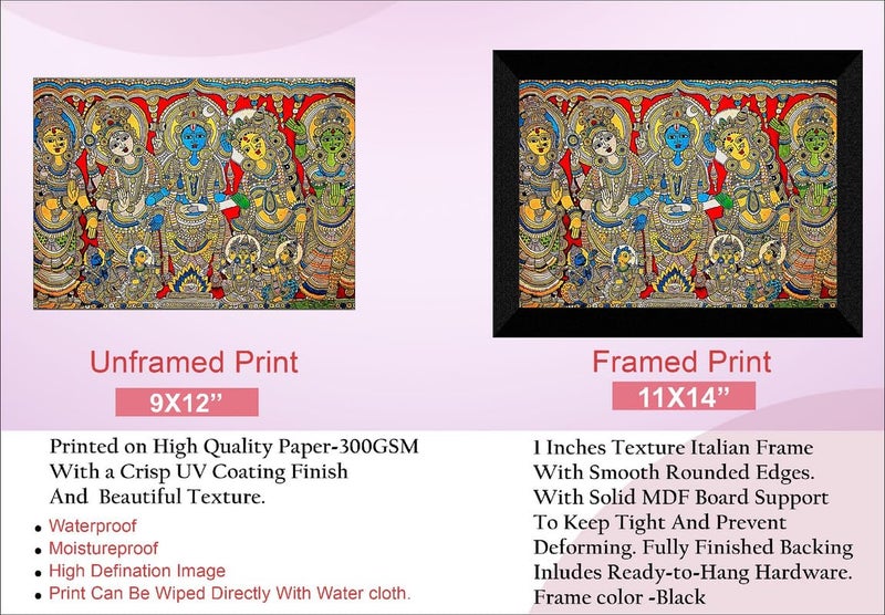 SAF paintings Kalamkari Art Black frame painting for Wall Decoration SA-SANFK33344A - Image 2