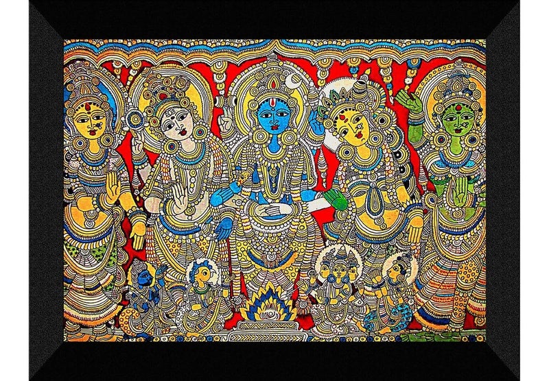 SAF paintings Kalamkari Art Black frame painting for Wall Decoration SA-SANFK33344A - Image 1