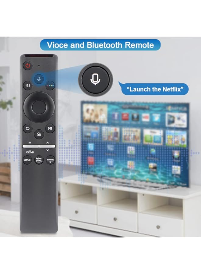 HuHa Gvirtue BN59-01330G Universal Voice Remote Control for Samsung Smart TV Bluetooth Mic Remote All Samsung LED QLED UHD HDR 4k Crystal uhd Curved Smart TV, with Netflix Prime Video, Samsung Plus - Image 3