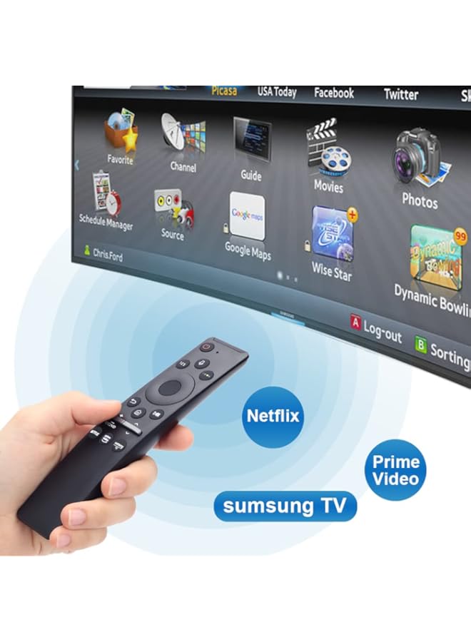 HuHa Gvirtue BN59-01330G Universal Voice Remote Control for Samsung Smart TV Bluetooth Mic Remote All Samsung LED QLED UHD HDR 4k Crystal uhd Curved Smart TV, with Netflix Prime Video, Samsung Plus - Image 4