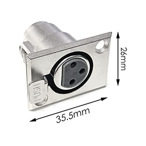 bnafes XLR 3-Pin Female Jack Socket Audio Speaker Panel Mount Connector Adapter for Microphone 6-Pack - Image 3