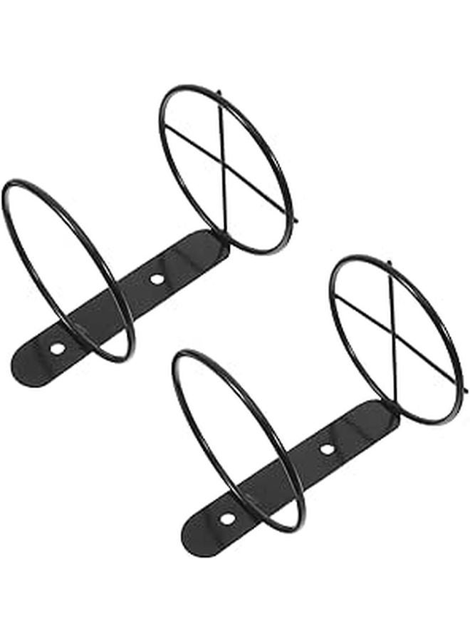 Metal Wall Mounted Wine Rack 2 Pack Single Bottle Holder Hanging Storage For Home Bar Kitchen Black - Image 1