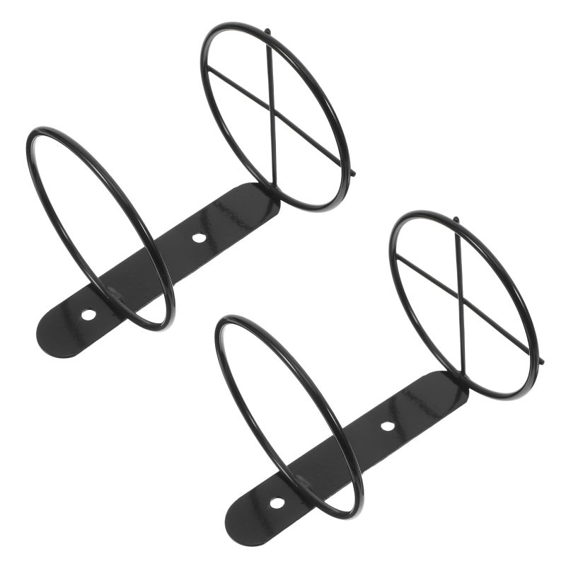Metal Wall Mounted Wine Rack 2 Pack Single Bottle Holder Hanging Storage For Home Bar Kitchen Black - Image 2