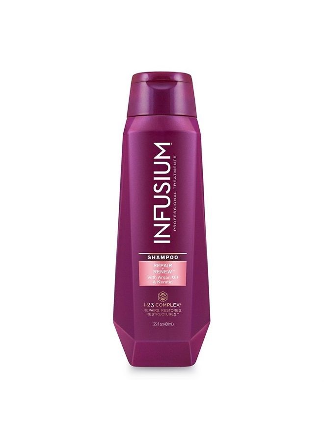 Infusium علاجات احترافية للعناية بالشعر - إصلاح وتجديد مع زيت الأركان والكيراتين - مجموعة شامبو وبلسم - الوزن الصافي 13.5 أونصة سائلة (400 مل) لكل زجاجة - مجموعة واحدة - Image 3