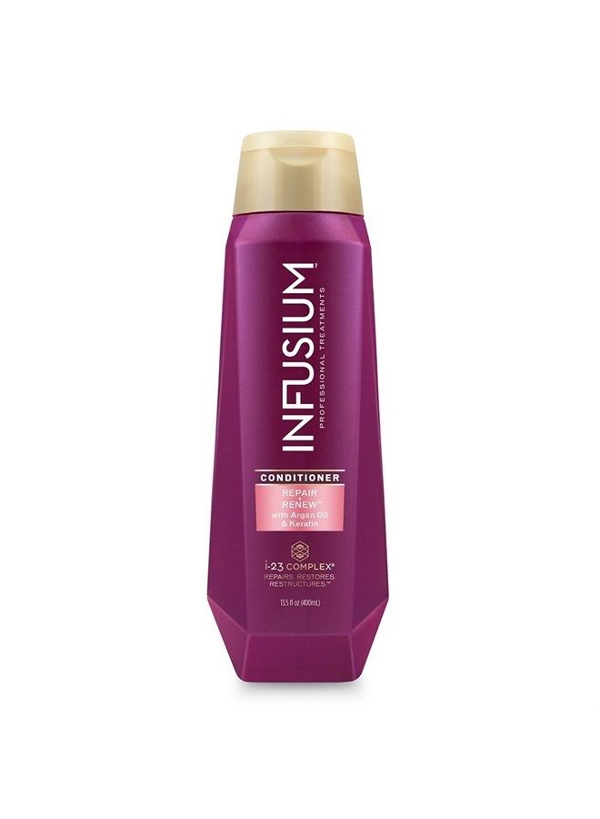 Infusium علاجات احترافية للعناية بالشعر - إصلاح وتجديد مع زيت الأركان والكيراتين - مجموعة شامبو وبلسم - الوزن الصافي 13.5 أونصة سائلة (400 مل) لكل زجاجة - مجموعة واحدة - Image 4