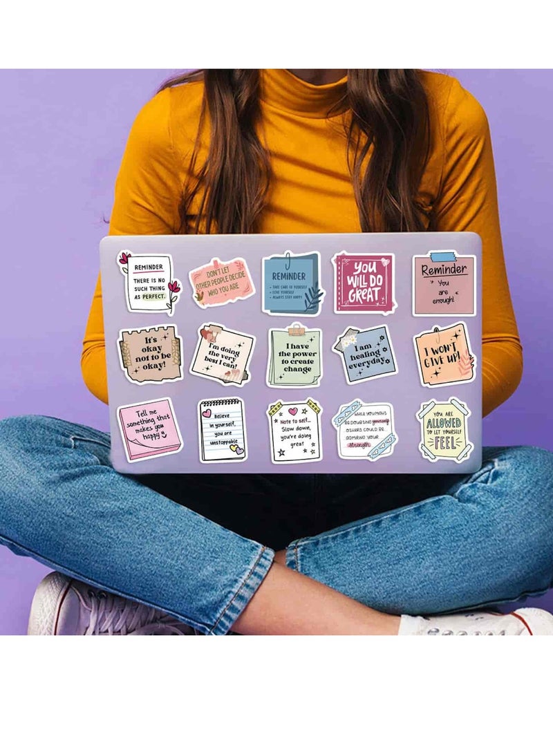 Mitoy 50PCS Motivational English Stickers - Waterproof Positive Affirmations for Quran Journal, Laptop, Water Bottle - Image 3
