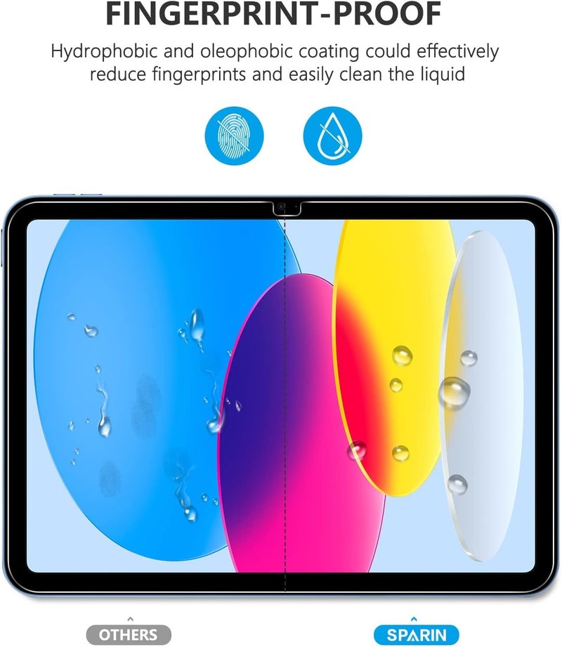ANYOUI Pack Screen Protector For Ipad 10Th Generation 2022, Screen Protector A2696/A2757/A2777， 9H Hardness Tempered Glass Film For Ipad 10 Screen Protector, 10.9 Inch, Hd Clear - Image 5