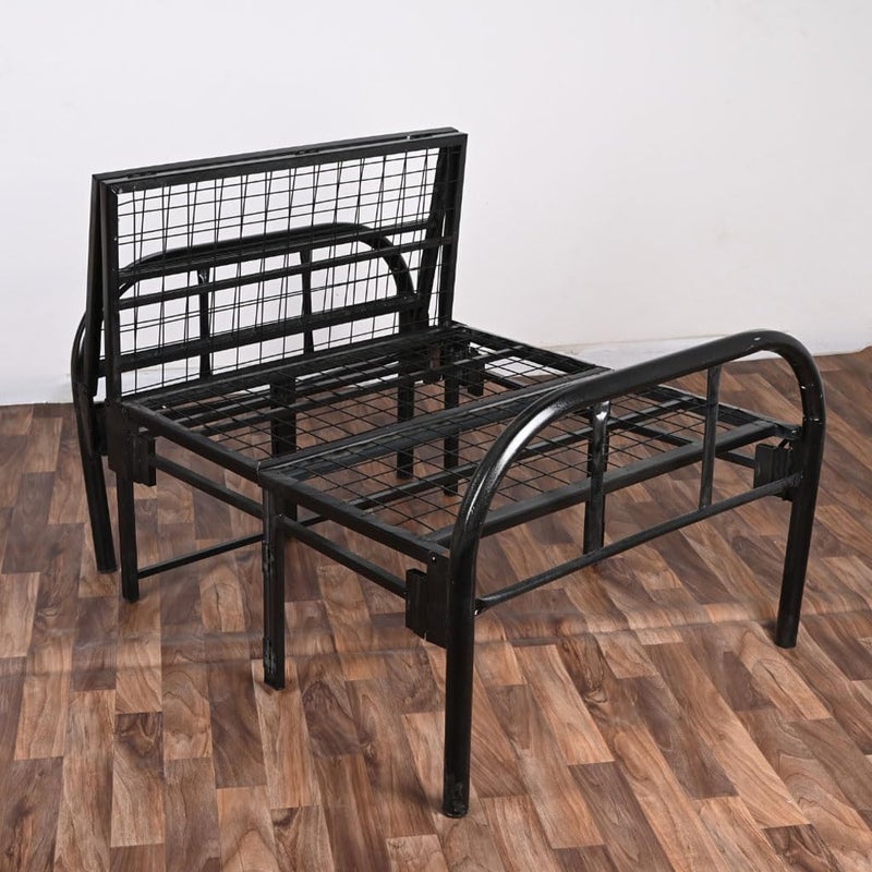 sahaba Folding Bed 190 x 90cm, Portable Foldable Beds Strong Sturdy Frame, Bed Frame for Home and Office (Black) - Image 4