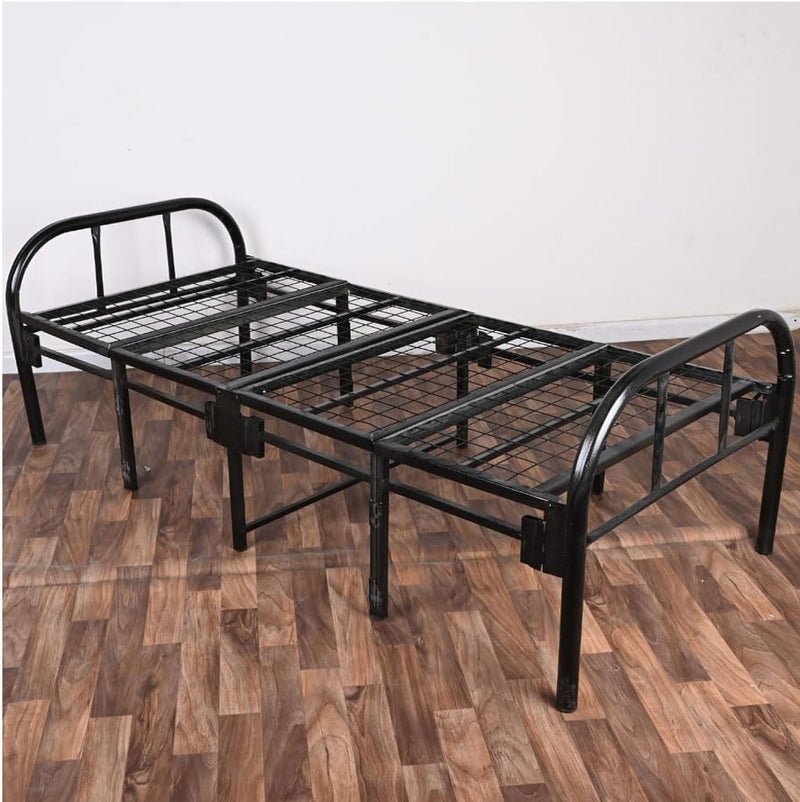 sahaba Folding Bed 190 x 90cm, Portable Foldable Beds Strong Sturdy Frame, Bed Frame for Home and Office (Black) - Image 3