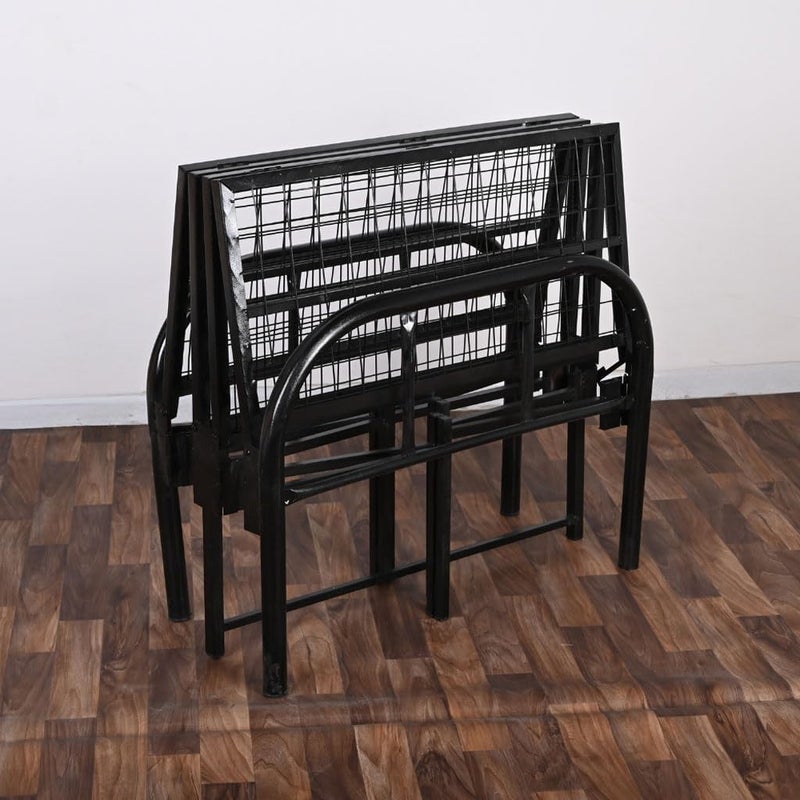 sahaba Folding Bed 190 x 90cm, Portable Foldable Beds Strong Sturdy Frame, Bed Frame for Home and Office (Black) - Image 5