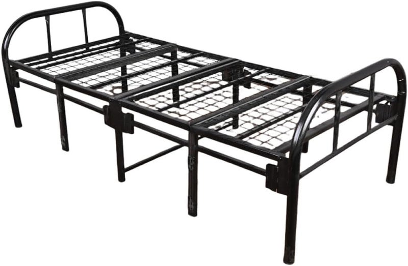 sahaba Folding Bed 190 x 90cm, Portable Foldable Beds Strong Sturdy Frame, Bed Frame for Home and Office (Black) - Image 2