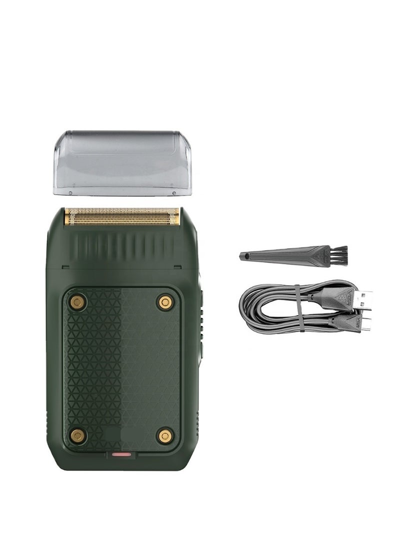 ماكينة حلاقة رجالي  V-353 احترافية بشبكة مزدوجة رأس حلاقة مرن شحن USB وقت تشغيل 60 دقيقة بطارية 600 مللي أمبير مع مؤشر LED وفرشاة تنظيف - Image 5