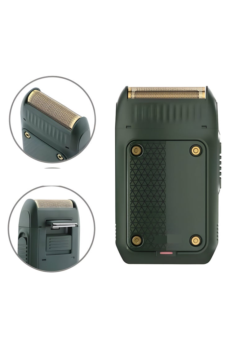 ماكينة حلاقة رجالي  V-353 احترافية بشبكة مزدوجة رأس حلاقة مرن شحن USB وقت تشغيل 60 دقيقة بطارية 600 مللي أمبير مع مؤشر LED وفرشاة تنظيف - Image 2