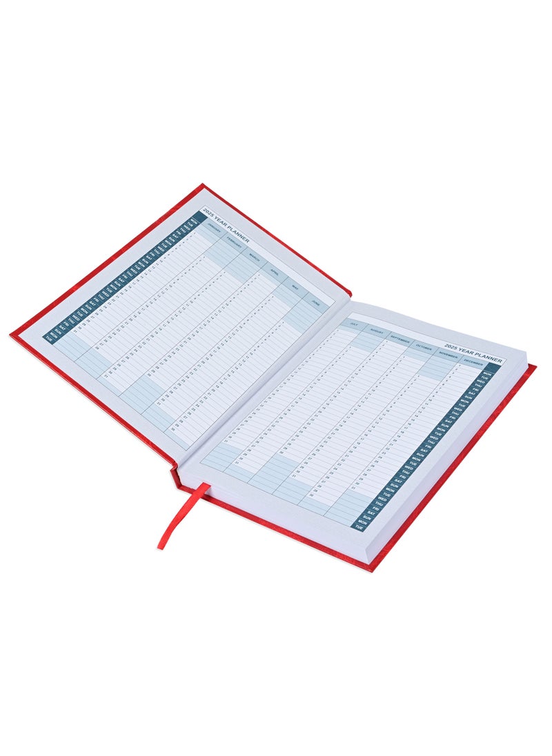 FIS FIS Diary 2025 English (Saturday & Sunday Combined) A5, Red - FSDI90E25RE  - Image 3
