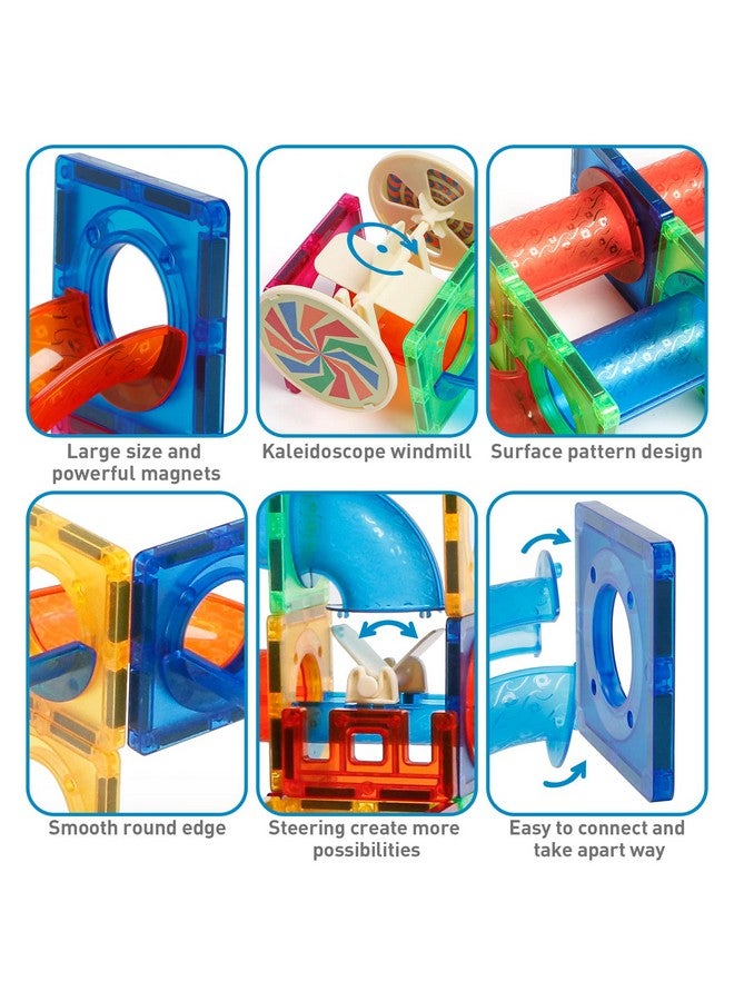 Magblock 176 Pcs Marble Run Magnetic Tiles Set Stem Building Blocks Gift For Boy Girls Develop Children'S Brain And Learning Educational Magnet Tiles For Age 48 Toys - Image 3