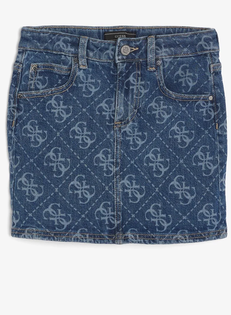 GUESS Youth Printed Denim Skirt