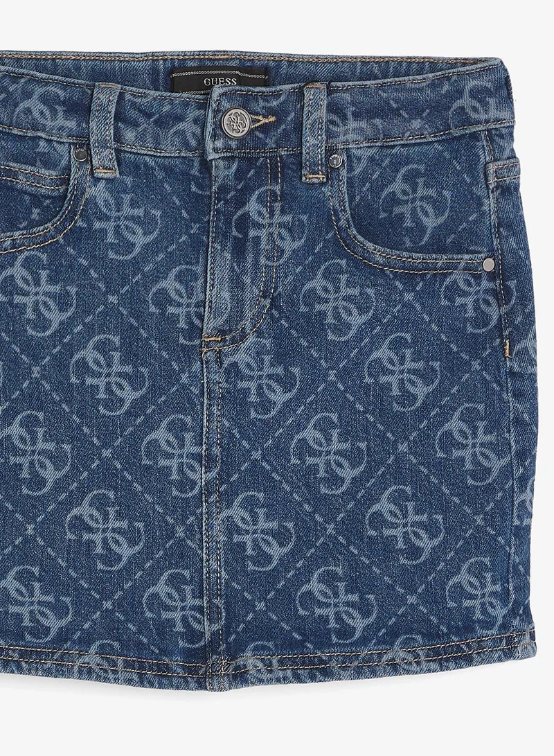 Guess  Youth Printed Denim Skirt for Women | Best Price UAE