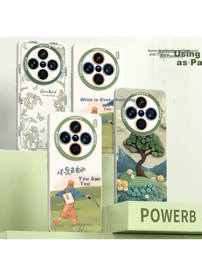 Xp Compatible Vivox200S Phone Case Lens Fully Wrapped Vivox200S Heat Dissipation Silicone National Trend Men And Women High-End Anti-Fall With Hanging Rope Protective Cover - Antique White Retro Garde - Image 2