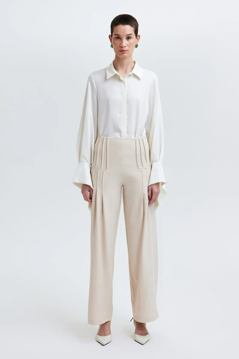 توتشي Waist Detailed Crepe Trousers