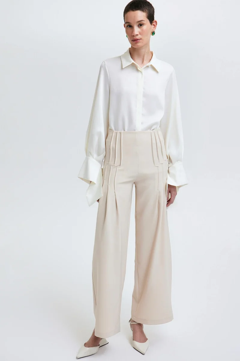 توتشي Waist Detailed Crepe Trousers