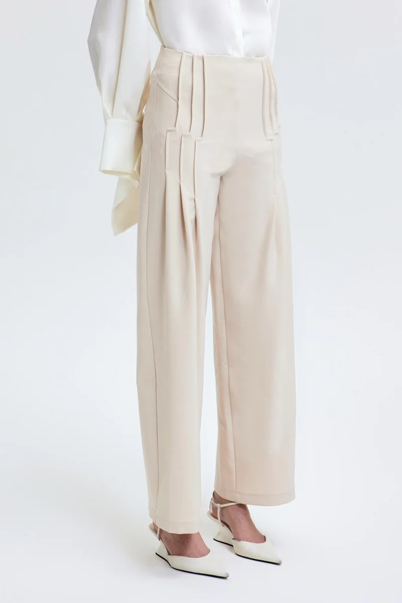 توتشي Waist Detailed Crepe Trousers