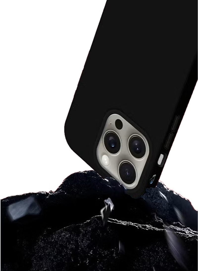 general Ultra-Slim Liquid Silicone Case for iPhone 15 Pro Max – Premium Soft-Touch Protective Cover with Microfiber Lining – Black - Image 2