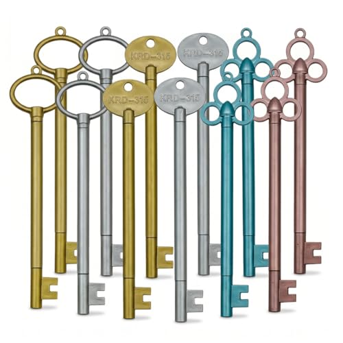 Oytra Gel Pen Set 12 Pack Key Aesthetic Design For Gifting School Supplies Birthday Party Return Gifts Favor Pinata Bags Hamper, Black - Image 1