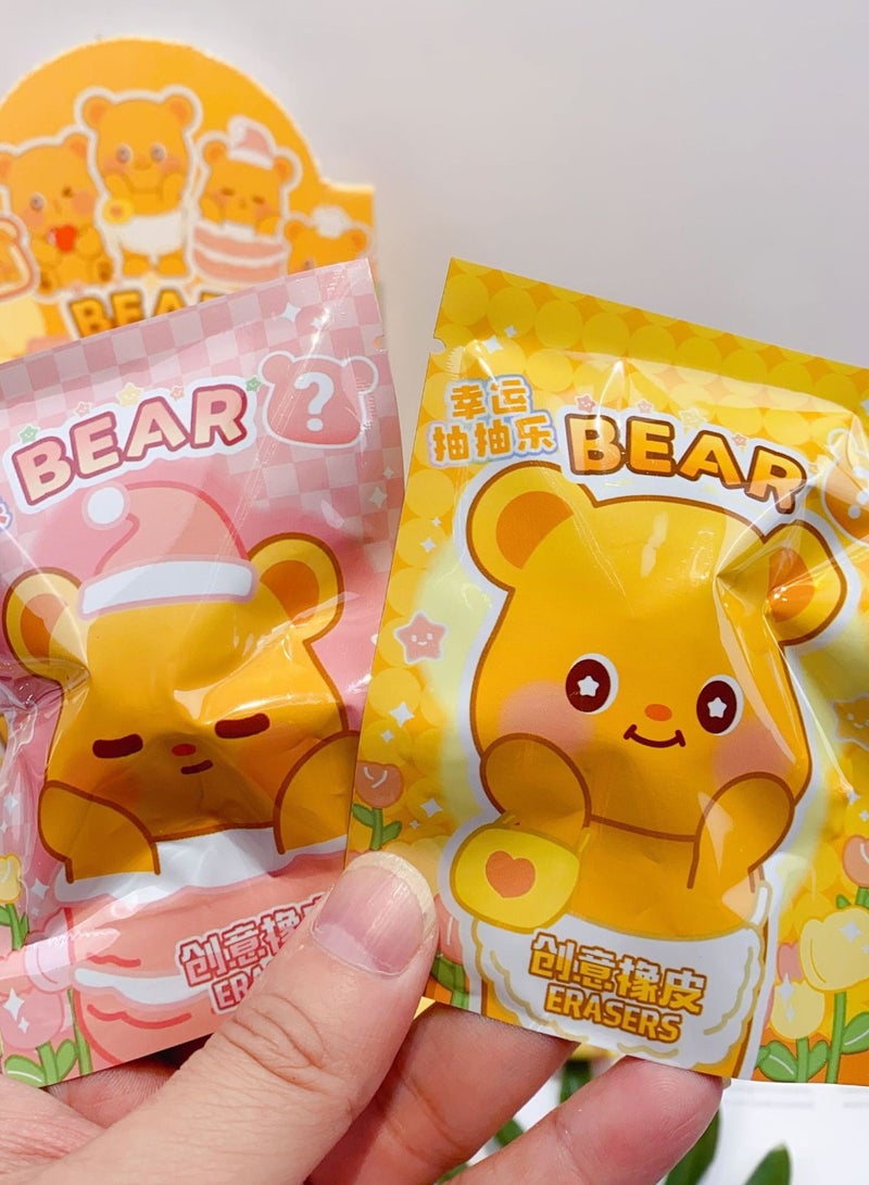 Generic Creative blind box Bear  rubber blind bag Elementary school student reward gift, Pencil Erasers, Random 32 Blocks  - Image 2