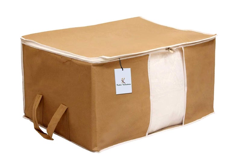 Kuber Industries NonWoven Underbed Storage Bag Storage Organiser Blanket Cover Set Of 6 Brown Extra Large SizeCtktc14159Standard 65 x 47 x 33 Centimeters - Image 2