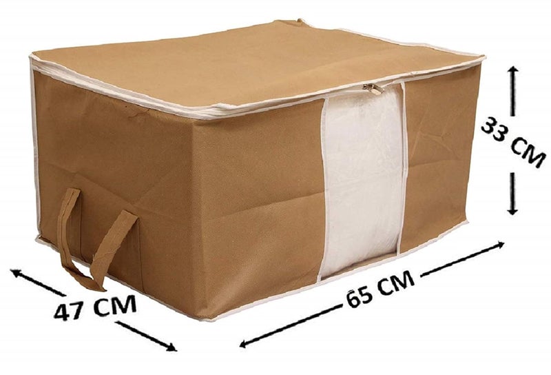 Kuber Industries NonWoven Underbed Storage Bag Storage Organiser Blanket Cover Set Of 6 Brown Extra Large SizeCtktc14159Standard 65 x 47 x 33 Centimeters - Image 3