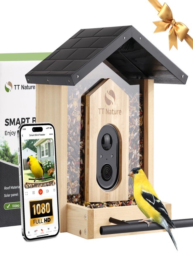 TT Nature Bird Feeder with Camera, Upgraded 1.5L Smart Feeder with AI ID for 10000+ Bird Species, Automatic Bird Catching and Notifications in Time - Image 1