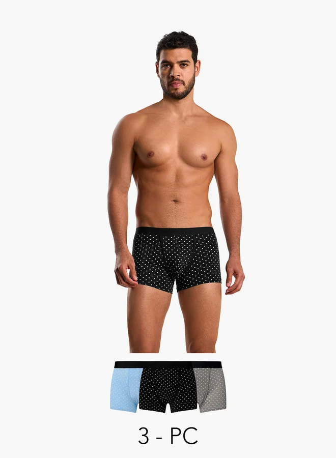 سبلاش فيڤ Men Polka Dot Print Hipster Briefs Pack of 3