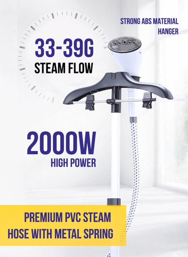 SONASHI Garment Steamer – Mechanical Control with 11 Fabric Levels | 1.7L Water Tank, 33–39g/min Steam Flow | Auto Power Off & Overheat Protection | Extendable Aluminium Pole, ABS Hanger | 1.7 L 2000 W SGS-329 Blue - Image 3
